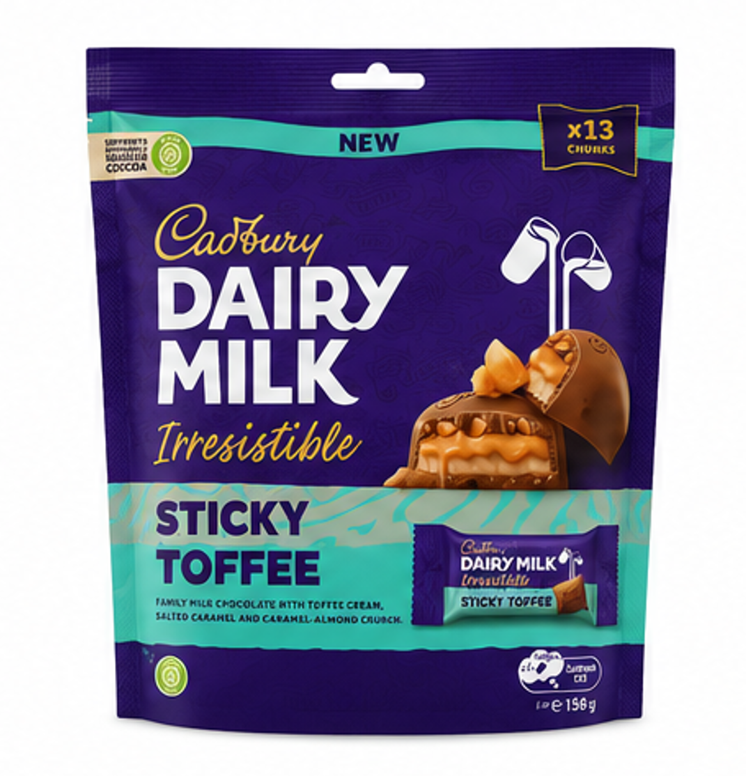 Cadbury Dairy Milk Irresistible Sticky Toffee Sharebag (x13)
