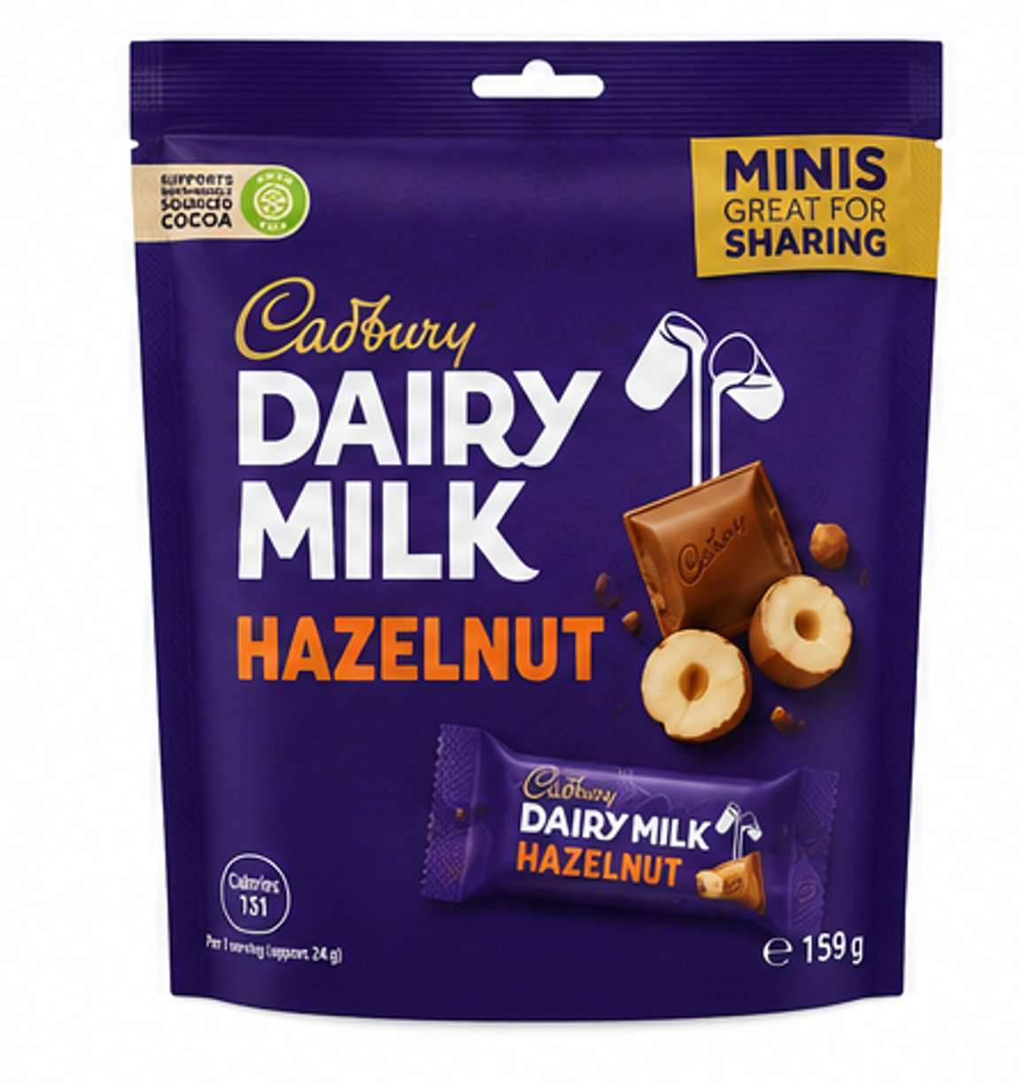 Cadbury Dairy Milk Minis Hazelnut Sharebag  (x13)